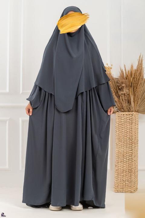 Abaya en Tissu Royal avec Khimar Double Couches Dégradé – Élégance Majestueuse & Confort Haut de Gamme
