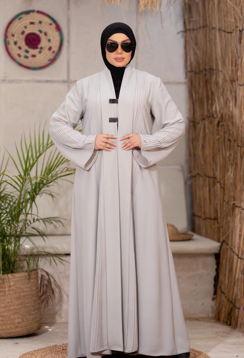 Abaya Jazz 2 pièces Fluide et Plissée – Le Choix Chic pour l’Automne