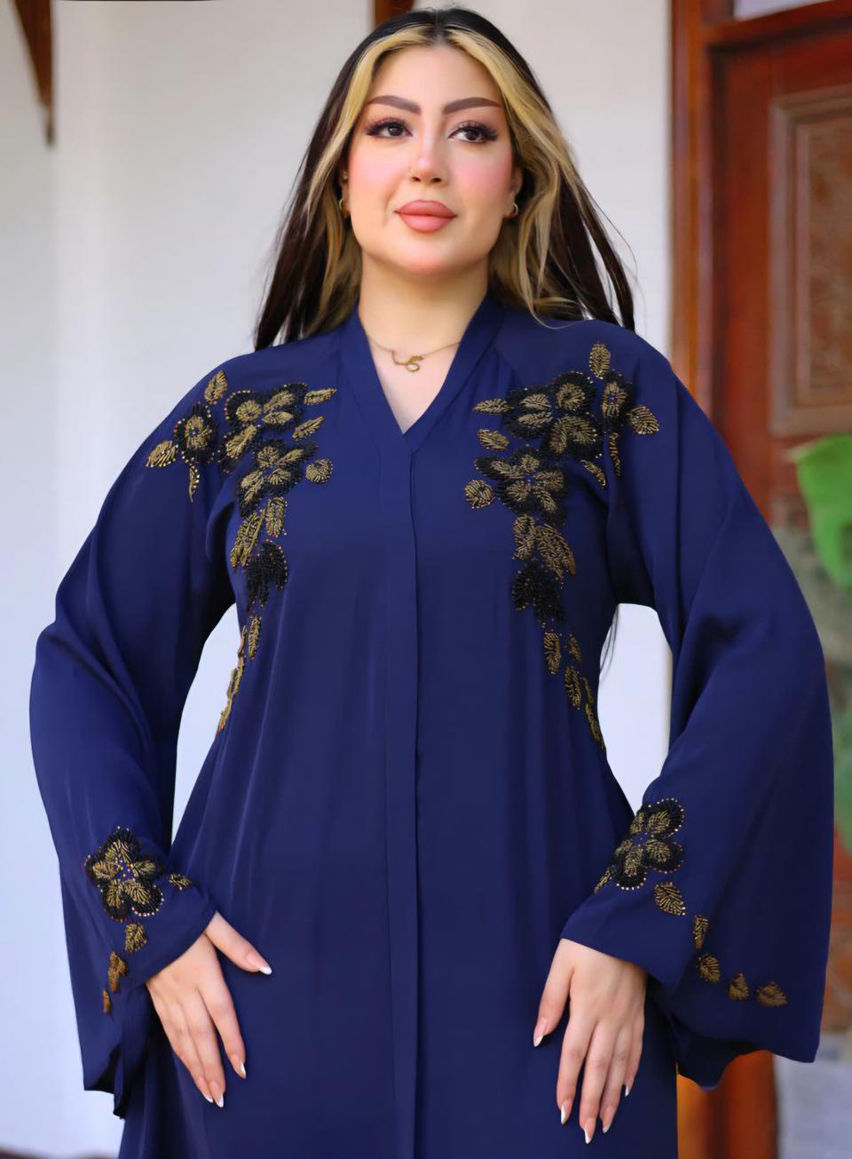 Abaya en Soie Double Cloche avec Voile Assorti