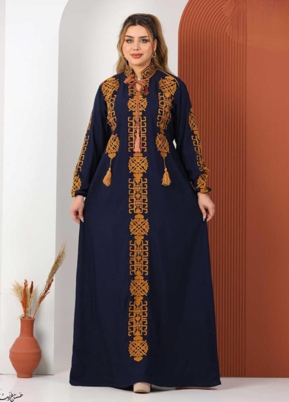 Abaya en Coton Brodée – Élégance Traditionnelle & Confort Moderne