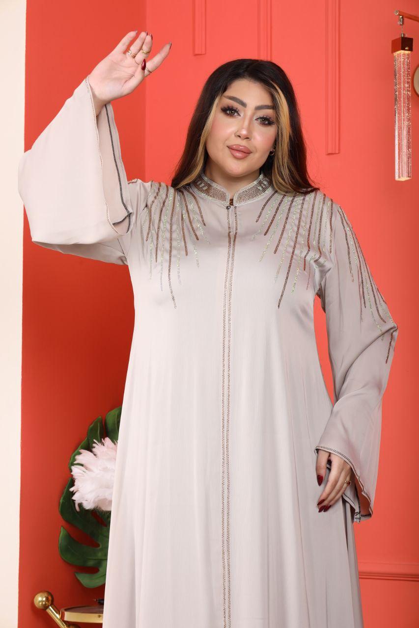 Abaya Étoile – 100% Soie Extra Douce & Strass Artisanal