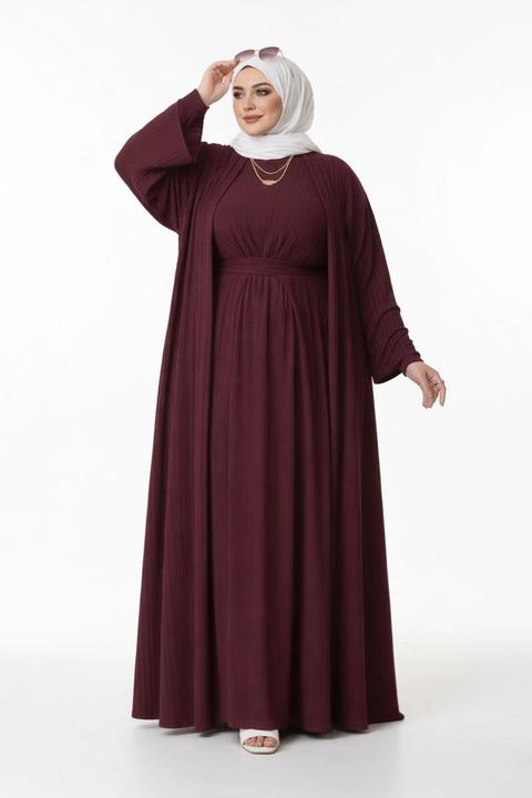 Abaya Roda grande taille en laine premium | Robe longue & kimono