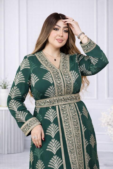 Takchita Soleil en Chiffon brodé main & doublure soie premium