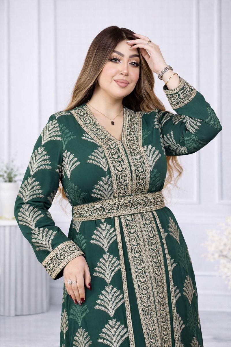 Takchita Soleil en Chiffon brodé main & doublure soie premium