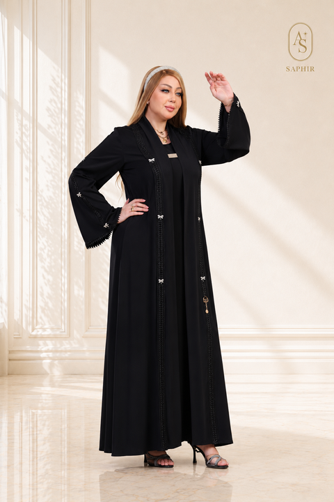 Abaya Lozya en Soie Noire