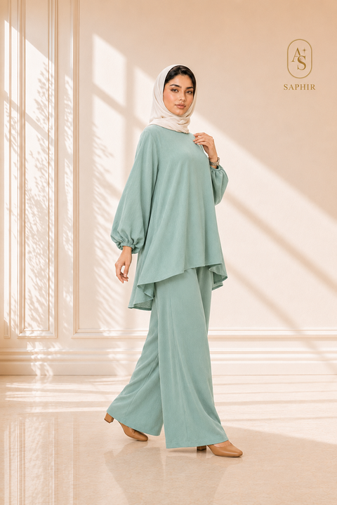 Ensemble femme blouse longue et pantalon large